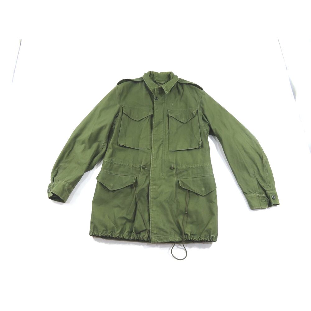 Military Man's Cotton Sateen Cold Weather Field Jacket, Sz S Long M51 1960s